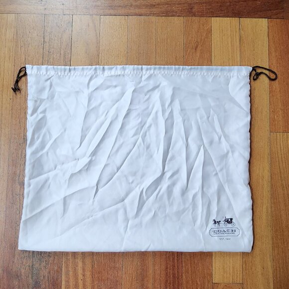 COACH White Silk Drawstring Dust Bag Size 23 x 18.5 - Picture 3 of 12